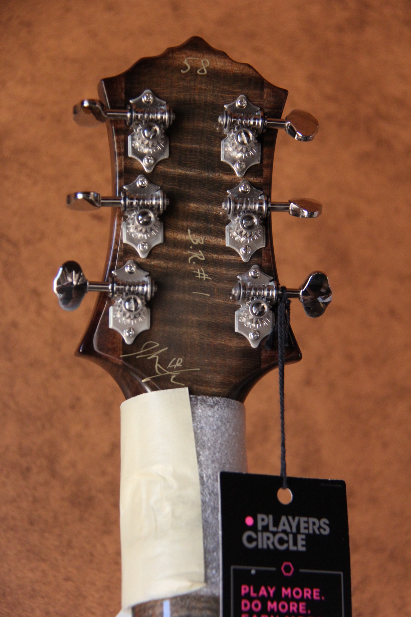 Knaggs Black Rhino Sheyenne #1 — headstock back