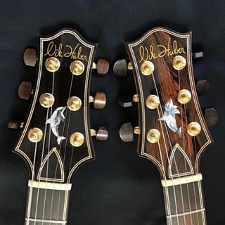 Two Nik Huber headstocks, original photograph supplied by Gary